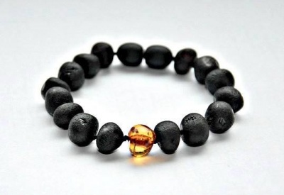 Adult Unpolished Dark Cherry Amber and Honey Bracelet